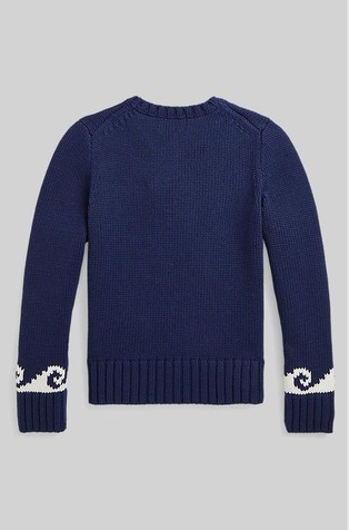 RALPH LAUREN Anchor Cotton Sweater Newport Navy / Clubhouse Cream 2