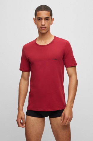 HUGO BOSS Paket 3 logo spodnjih majic s kratkimi rokavi Večbarvna - Blue-Red-Black 4