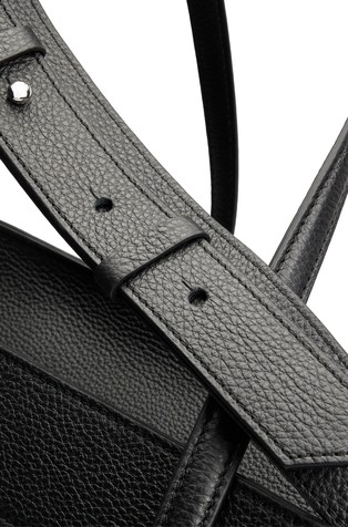 HUGO BOSS Tote bag in leather with embossed logo Black 4