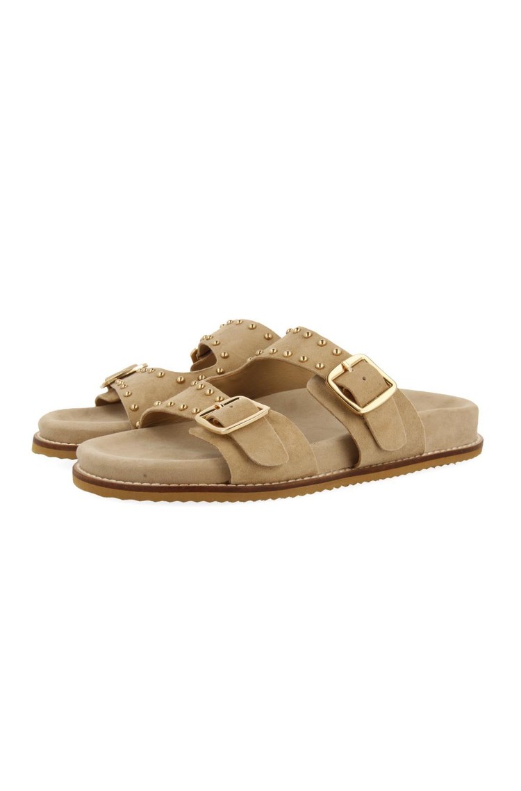 GIOSEPPO Natikači iz semiša z dekorativnimi neti Bež - Beige 