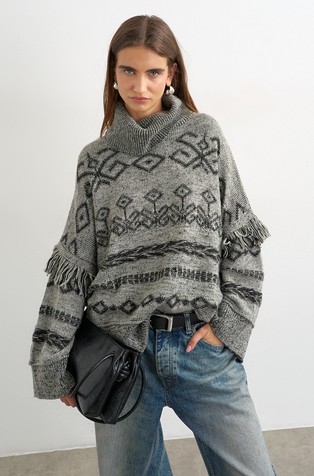 TSFENYA knitted oversized jumper with pattern