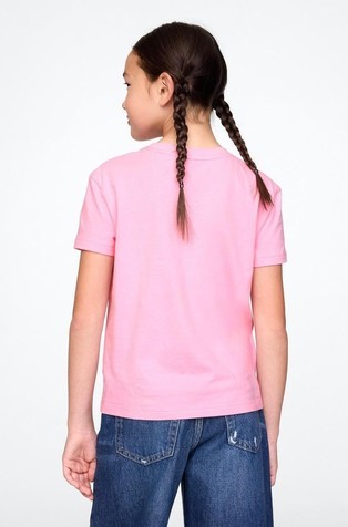 GAP Relaxed majica s kratkimi rokavi za deklice Roza - Parisian Pink 2
