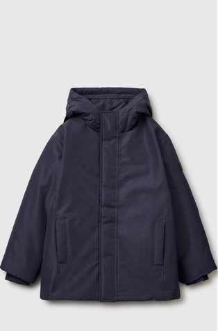 Hooded jacket lined in fleece