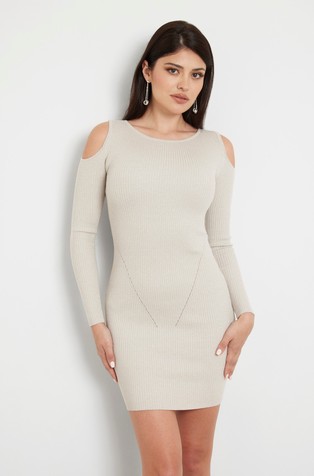 Bodycon sweater dress with cut-outs