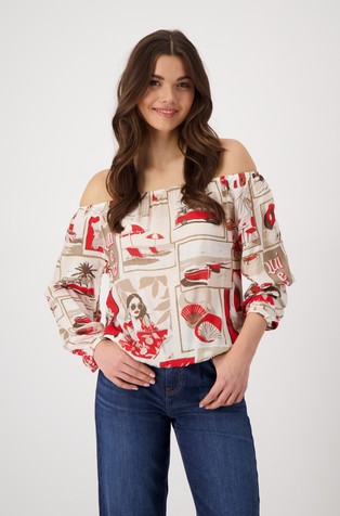 Viscose blouse with polaroid print