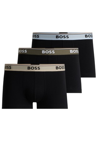 Three-pack of stretch-cotton trunks with logo waistbands