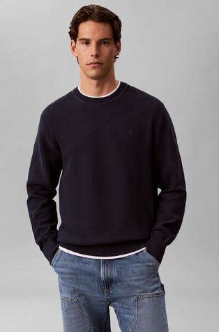 Textured cotton knit sweater