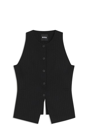 Slim-fit waistcoat in pinstripe crepe