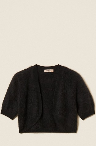 Brushed wool blend shrug