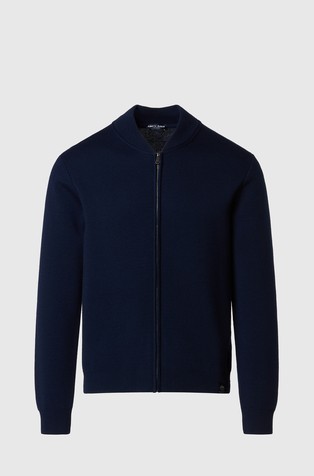 Wool-blend full-zip sweater