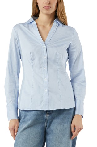 Oprijeta črtasta srajca iz raztegljive bombažne mešanice