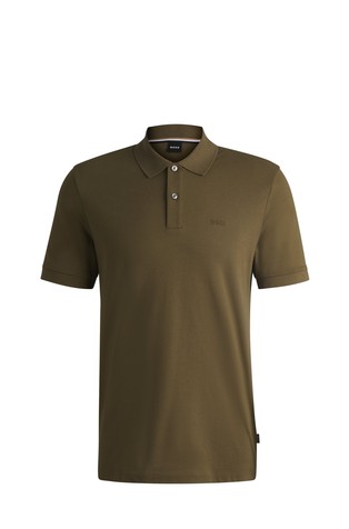 Organic-cotton polo shirt with embroidered logo