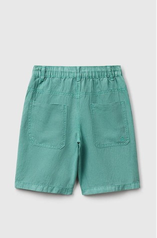 BENETTON Bermuda hlače iz lanene mešanice Zelena - Aqua 2