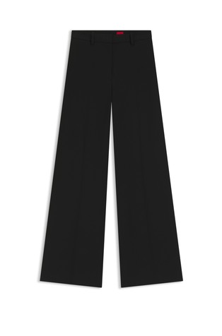 Regular-fit flared-leg trousers in stretch fabric