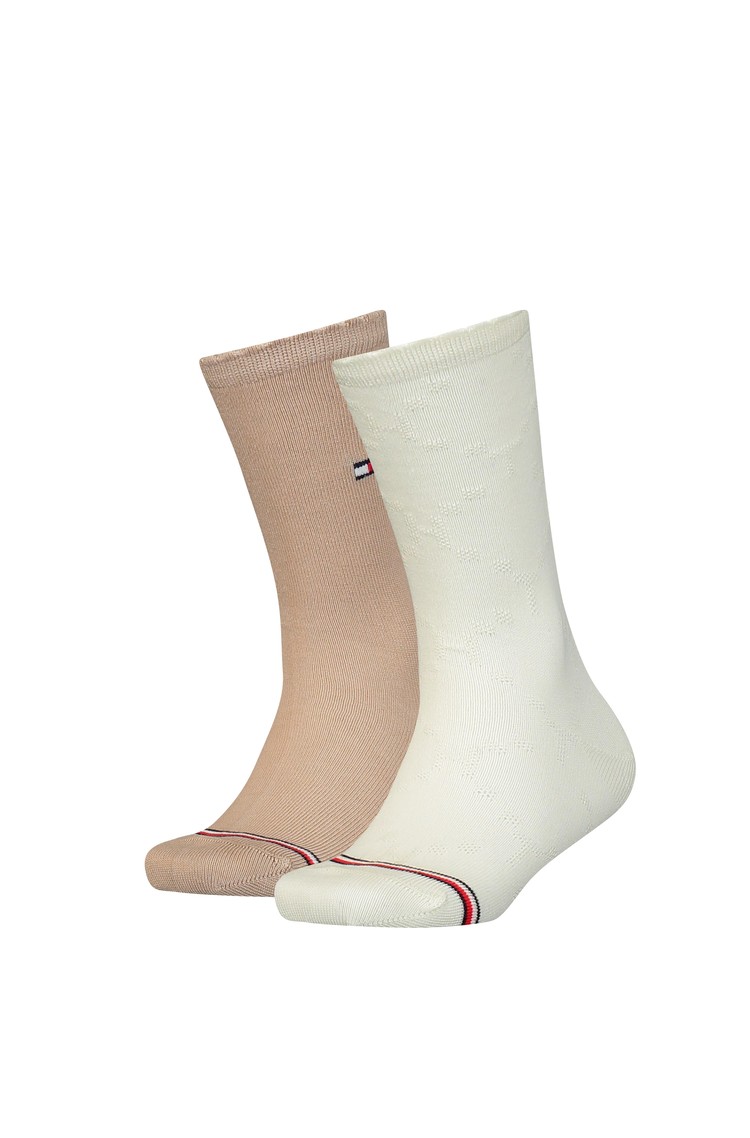 TOMMY HILFIGER 2-Pack Kids' Lyocell Blend Socks Multi Beige 