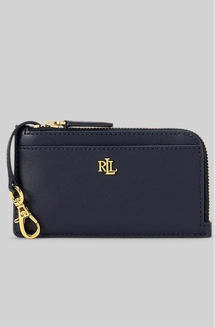 Usnjena denarnica za kartice z zadrgo