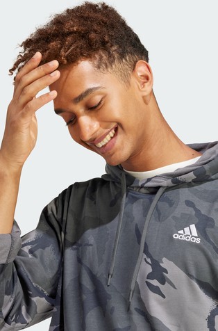 ADIDAS Pulover s kapuco in kamuflažnim vzorcem Siva - Gray 4