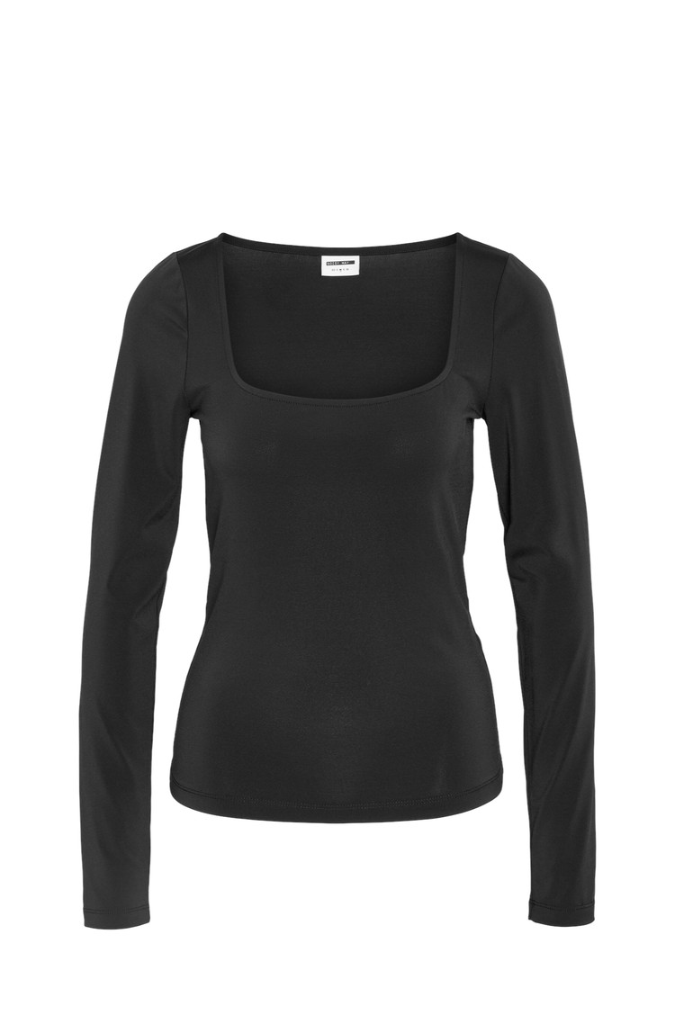 NOISY MAY NMBELLA long-sleeved squareneck top Black 