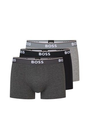Three-pack of logo-waistband trunks in stretch cotton