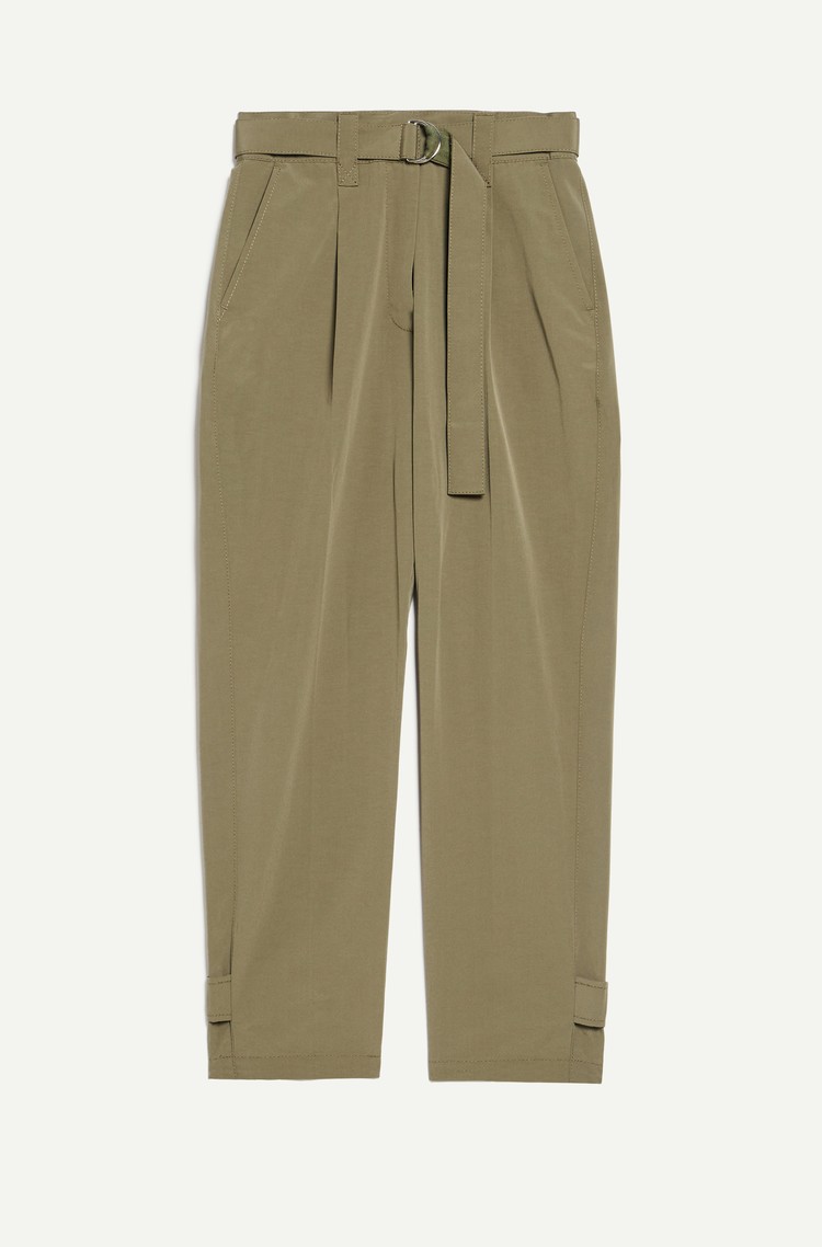 MAX&amp;CO Carrot-fit trousers in cotton blend Kaki 