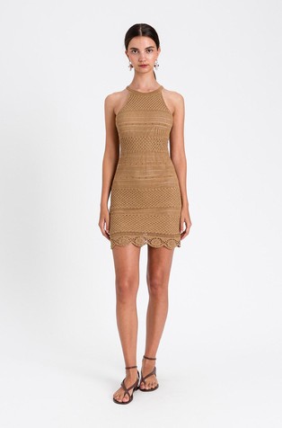 Kratka pletena obleka brez rokavov