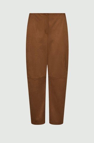 Barrel-leg trousers in velvety finish