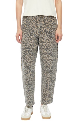 Barrel fit jeans with high rise and animal pattern