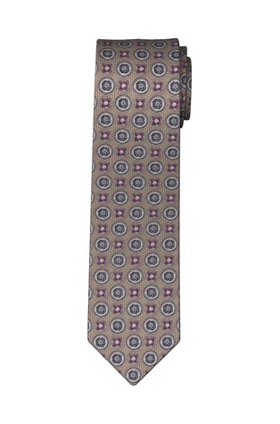 Patterned silk tie