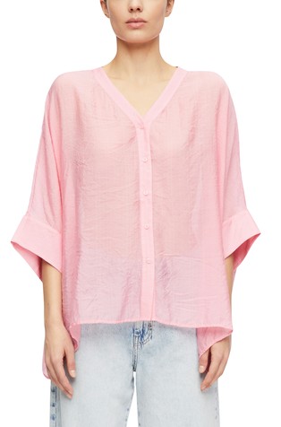 Semi-sheer tunic blouse made from a viscose blend