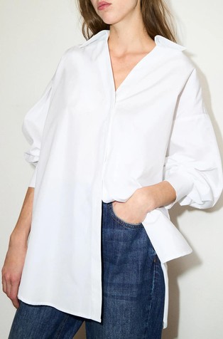 Oversized cotton poplin shirt