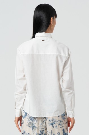 FRACOMINA Cotton shirt with perforated floral embroideries White 3