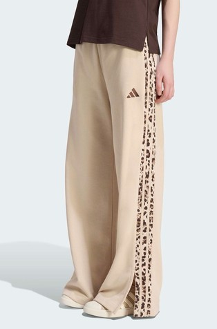 Essentials Animal-Print 3-Stripes Wide Joggers