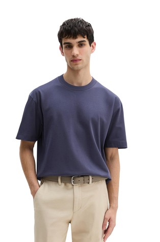 Relaxed fit majica s kratkimi rokavi iz organskega bombažnega jerseya