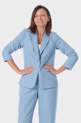 Single-breasted blazer in lyocell and linen
