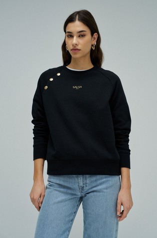Logo sweatshirt with buttons