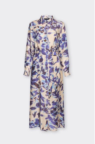 Patterned viscose shirt dress