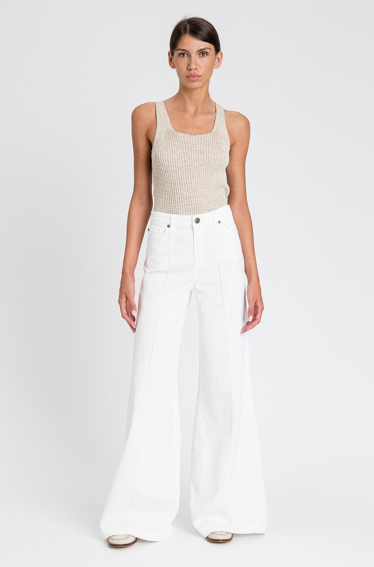 TWINSET Wide leg jeans Chalkiest White 