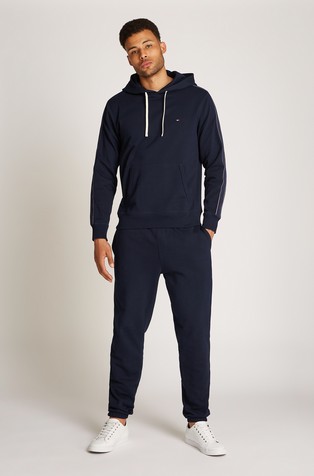 TOMMY HILFIGER Global Stripe pulover s kapuco in kontrastnimi detajli Modra - Dark Blue 3