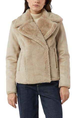 Jakna iz umetnega semiša in umetnega krzna