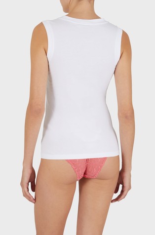EMPORIO ARMANI Organic-cotton Logo Tank Top White 2