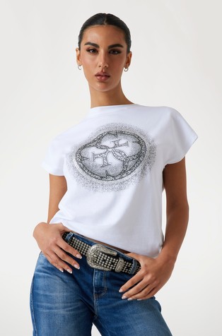 Slim fit 4G logo majica s kratkimi rokavi