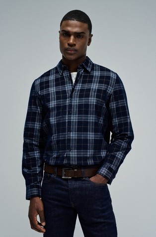 Shirt in checked corduroy