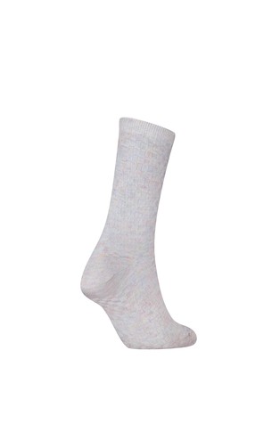CALVIN KLEIN Crew Socks in Textured Viscose Blend Gray 2