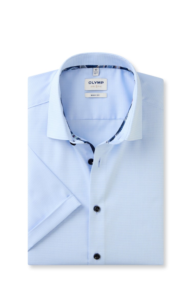 OLYMP Level Five body fit srajca s kratkimi rokavi Modra - Light Blue 