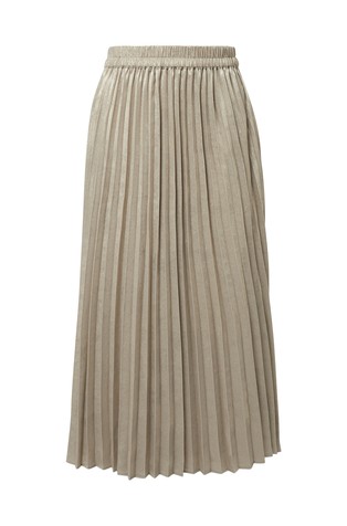 Svetleče plisirano krilo z elastičnim pasom