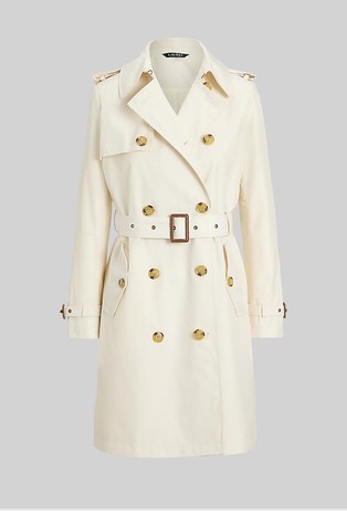 Trenčkot z dvorednim zapenjanjem iz bombažne mešanice