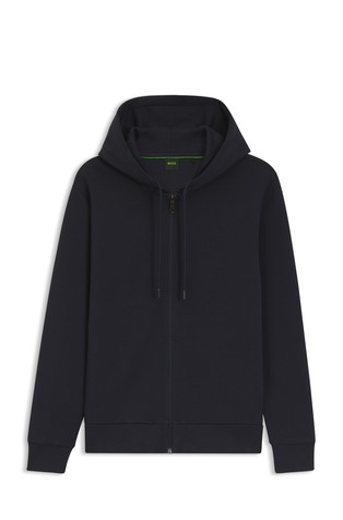 Zip-up hoodie in stretch cotton