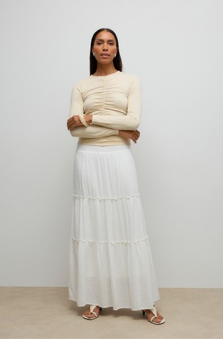 AWKEELEY High Waist Long Skirt