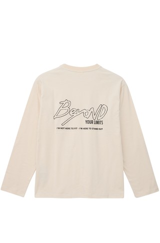 Long-sleeved cotton T-shirt with back print