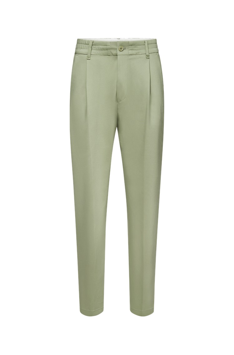 DRYKORN Trousers with pleats in Technostretch satin Jade 